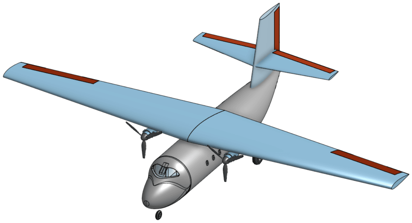 Siemens NX render of Borealis, high-wing twin turboprop
